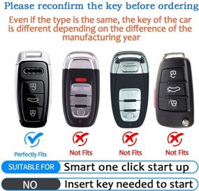 img 3 attached to 🔑 Premium Leather Key Fob Cover for Audi 2019-2021 Models - Keychain Included