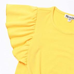 img 1 attached to Ruffle Sleeve Shirts T Shirts Yellow Girls' Clothing