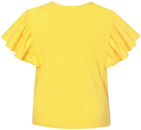 img 3 attached to Ruffle Sleeve Shirts T Shirts Yellow Girls' Clothing