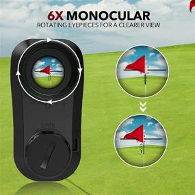 img 3 attached to Hanience Golf Rangefinder with 1200 Yard Range: High Precision Laser Range Finder for Golfing, featuring Pinsensor, Speed, Slope Compensation, and 6X Magnification