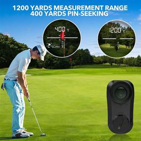 img 1 attached to Hanience Golf Rangefinder with 1200 Yard Range: High Precision Laser Range Finder for Golfing, featuring Pinsensor, Speed, Slope Compensation, and 6X Magnification