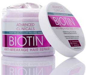 img 4 attached to 🌿 Advanced Clinicals Biotin Anti-Breakage Hair Repair Mask: Strengthen Your Color-Treated Hair with Deep Conditioning, Manuka Honey & Caffeine. Hydrating and Restoring Weak Hair - 12 Oz