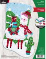 bucilla applique stocking christmas llama logo