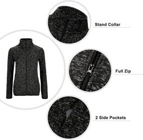 img 1 attached to 🧥 Dolcevida Women's Sweater Fleece Zip Up Jacket – Long Sleeve, Speckled Design, with Convenient Pockets