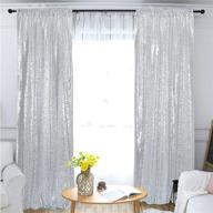 🎉 sparkle up your celebrations: new year sequin silver curtains-choose your size, 4ft8ft sparkly silver sequin fabric photography backdrop for a stunning wedding, home or party fashion decoration logo
