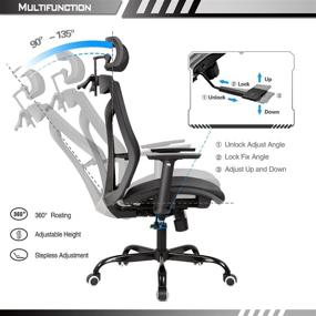 img 1 attached to Ergonomic Adjustable Computer Executive Headrest