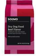 🐶 solimo basic dry dog food with grains (chicken or beef flavor) from amazon brand logo