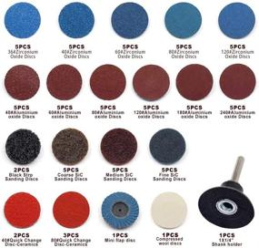 img 1 attached to 🛠️ 80 Pcs YUFUTOL 2 inch Quick Change Sanding Discs Set with 1/4 inch Holder - Ideal for Die Grinder Surface Prep, Strip Grind, Polish, Burr Finish, Rust Paint Removal - Surface Conditioning Discs