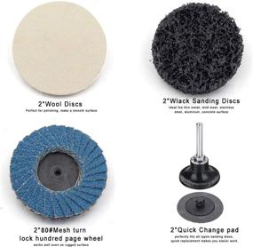 img 2 attached to 🛠️ 80 Pcs YUFUTOL 2 inch Quick Change Sanding Discs Set with 1/4 inch Holder - Ideal for Die Grinder Surface Prep, Strip Grind, Polish, Burr Finish, Rust Paint Removal - Surface Conditioning Discs