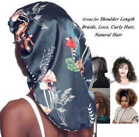 img 3 attached to 🌙 Double-Layer Satin Sleep Cap for Long Hair, Braids, Dreadlocks, and Curly Hair - Awefeel