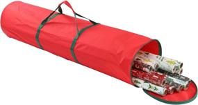 img 3 attached to Christmas Wrapping Paper Storage Bag - Durable 600D Canvas UnderBed Organizer: Fits 20 Rolls 40 inch, Includes Ribbon Holder, Dual Zips & Carry Handles