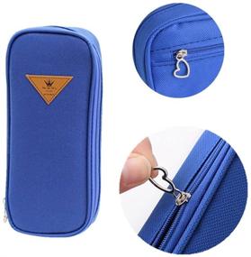 img 2 attached to Large Capacity Funny Live Candy Color Pencil Case 🎒 Pen Holder Pouch Bag - Student Stationery Organizer Bag in Blue