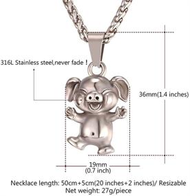 img 3 attached to U7 Women Teen Girls Boys Cute Animal Necklace: 🐾 Stainless Steel/Gold Plated Pet Series Jewelry with Various Animal Pendant Options
