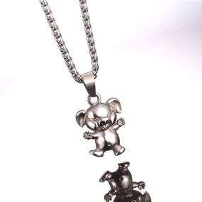 img 1 attached to U7 Women Teen Girls Boys Cute Animal Necklace: 🐾 Stainless Steel/Gold Plated Pet Series Jewelry with Various Animal Pendant Options