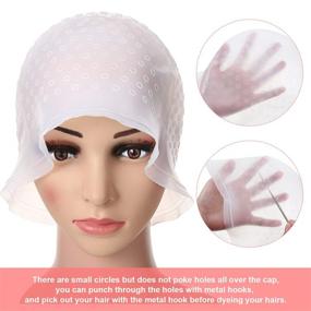 img 1 attached to 🎨 WILLBOND Silicone Highlight Cap: Reusable Hair Coloring Dye Cap for Women and Girls - Salon-Quality Highlighting with Hooks (3 Sets)