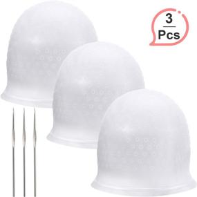 img 4 attached to 🎨 WILLBOND Silicone Highlight Cap: Reusable Hair Coloring Dye Cap for Women and Girls - Salon-Quality Highlighting with Hooks (3 Sets)