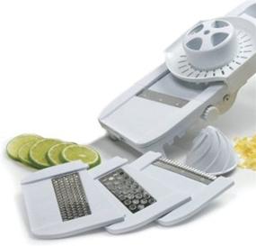 img 2 attached to 🔪 Versatile and Safe Norpro Deluxe Mandoline Slicer with Grater, Shredder, Julienne, and Juicer - A Complete Kitchen Tool