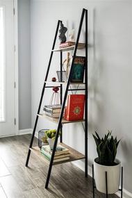 img 1 attached to Balkene Home Tribeca A-Frame Ladder 📚 Shelf Bookshelf: Stylish and Functional Brown Design