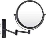 🪞 adjustable wall mounted makeup mirror - 10x magnifying double sided extendable vanity mirror for bathroom - black logo