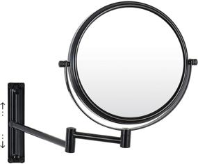 img 4 attached to 🪞 Adjustable Wall Mounted Makeup Mirror - 10X Magnifying Double Sided Extendable Vanity Mirror for Bathroom - Black