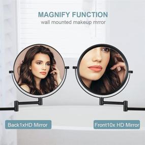 img 3 attached to 🪞 Adjustable Wall Mounted Makeup Mirror - 10X Magnifying Double Sided Extendable Vanity Mirror for Bathroom - Black
