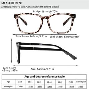 img 3 attached to Henotin Blue Light Blocking Reading Glasses 4-Pack for Women and Men with Spring Hinge, Computer Readers with Anti-UV Ray, Square Nerd Eyeglasses