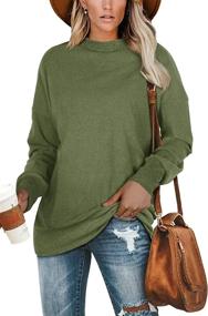 img 4 attached to 👚 Jescakoo Women's Oversized Tunic Sweatshirt - Crewneck Top with Long Sleeves