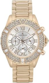 img 4 attached to ⌚ Наручные часы Giorgio Milano Luxury для женщин "Paulina" с круглым корпусом, римскими цифрами, 3 субциферблатами, датой, нержавеющей стальной браслетом и украшенным кристаллами Swarovski корпусом