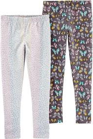 img 1 attached to 👖 Carter's Girls' 2-Pack Leggings: Comfortable and Stylish Bottoms for Little Girls