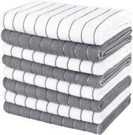 🧽 aidea dish towels-8 pack, 18”x26”, ultra-plush and highly absorbent, versatile microfiber kitchen towels for home, kitchen - grey/white logo