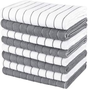 img 4 attached to 🧽 AIDEA Dish Towels-8 Pack, 18”x26”, Ultra-Plush and Highly Absorbent, Versatile Microfiber Kitchen Towels for Home, Kitchen - Grey/White