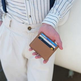 img 3 attached to 🧳 Premium Leather Credit Card Holder: Stylish Men's Pocket Accessory