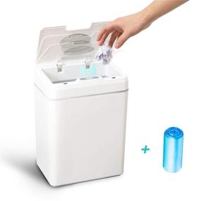 img 4 attached to 🗑️ AREYCVK Smart Touchless Trash Can – Inductive Kick Sensor, 15L Capacity, Lid Sensor Kitchen Bin for Recycling, Waste, and Slim Design – Ideal for Kitchen, Office, Living Room, and Bathroom (White)