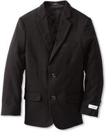 🕴️ stylish & versatile calvin klein boys' bi-stretch blazer suit jacket with 2-button single breasted closure logo