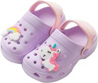 non slip slippers toddler unicorn lightweight boys' shoes ~ clogs & mules logo