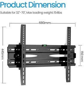 img 3 attached to 📺 Наклонное крепление для телевизоров на стену от 32 до 70 дюймов LED LCD OLED - низкий профиль и универсальное крепление с наклоном с VESA 600x400 мм и грузоподъемностью 154 фунта