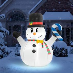 img 4 attached to 🎄 Rocinha 4ft Tall Christmas Inflatables Snowman: Festive Yard Decoration for Indoor and Outdoor Use