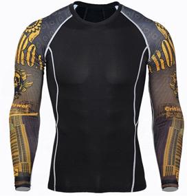 img 3 attached to 🧗 NATURET Men's Compression Baselayer - Long Sleeve Skin Fit Sports Workout Shirt, Quick Dry for Super Hero Performance