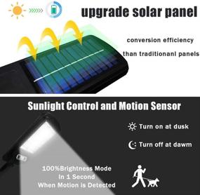 img 4 attached to 🌞 Solar Street Lights 2 Pack: Remote Control Motion Sensor Security Light with 96 LED, IP65 Rating, and 3 Lighting Modes - Perfect for Gardens, Streets, Decks, Patios, and Paths