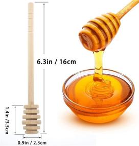 img 2 attached to 🍯 Деревянный медовый дип-стик GIYOMI - дозатор для меда из банки, набор из 2 штук, 6.3 дюйма / 16 см медовые дип-стиксы - медовый стик из сота - деревянная медовая ложка.