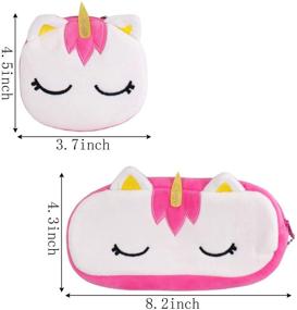 img 3 attached to 🦄 SUBANG Unicorn Cotton Pencil Case Set - 6 Pieces Soft Pencil Bag for Kids, Teens, Makeup or Cosmetics