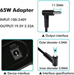 img 2 attached to 💻 65W Laptop AC Adapter Battery Charger for HP ProBook 640 G2, 650 G2, 430 G3, 440 G3, 450 G3, 455 G3, 470 G3 Notebook Power Supply Cord (DJW 19.5V 3.33A) - Blue Connector, 12 Months Warranty