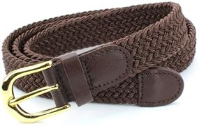 img 1 attached to 👗 Braided Elastic Stretch Leather Black S Women's Accessory