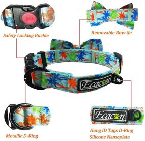 img 2 attached to 🐾 Ecacon Dog Collar Set, Dog Collar with Leash, Bowtie Collar for Small to Large Dogs, Adjustable Soft Cotton Dog Collar