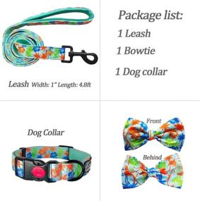 img 3 attached to 🐾 Ecacon Dog Collar Set, Dog Collar with Leash, Bowtie Collar for Small to Large Dogs, Adjustable Soft Cotton Dog Collar