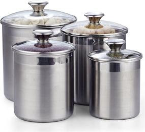 img 4 attached to 🍲 Cooks Standard 4-Piece Canister Set: Durable Stainless Steel Kitchen Storage Solution