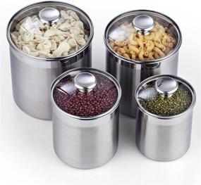 img 2 attached to 🍲 Cooks Standard 4-Piece Canister Set: Durable Stainless Steel Kitchen Storage Solution