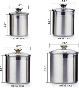 img 3 attached to 🍲 Cooks Standard 4-Piece Canister Set: Durable Stainless Steel Kitchen Storage Solution