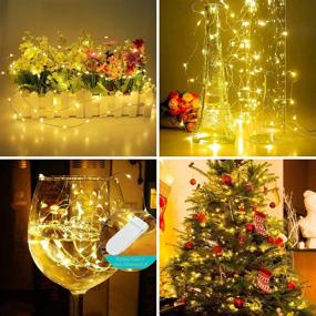 img 2 attached to 🌟 YITING 24 Pack 30 LED Fairy Lights Battery Operated 10.2 FT (3m) Copper Wire LED Mini String Lights - Warm White Waterproof Firefly Lights for Wedding Party DIY Jars Christmas Home Decoration