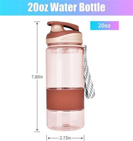 img 2 attached to 🧃 20oz Lightweight Sports Water Bottle with Leak Proof Flip Top Lid and Strainer - Ideal for Fitness, Running, Camping, and Outdoor Sports - Orange, 1 Pcs